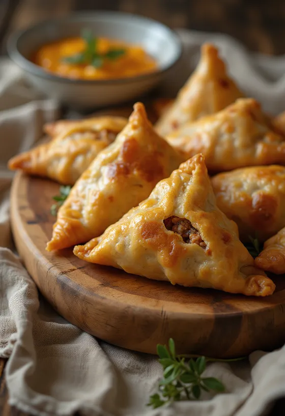 Samosa með kalkúnakjöti