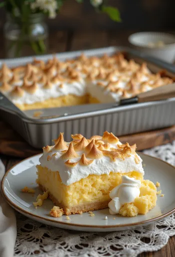 Kókos- og marengssneiðar bornar fram