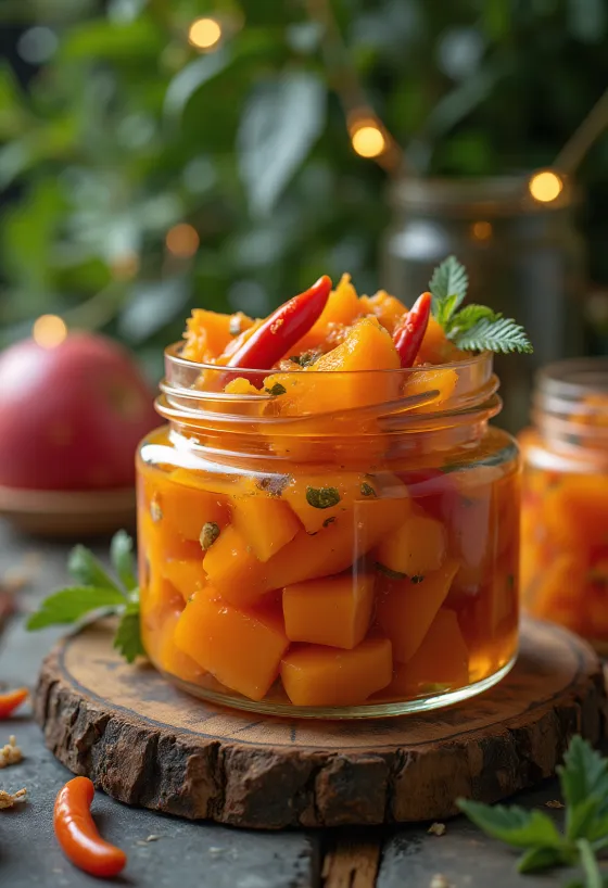 Sterkt sýrt papaya í krukku