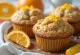 Hafra- og appelsínumuffins bornar fram