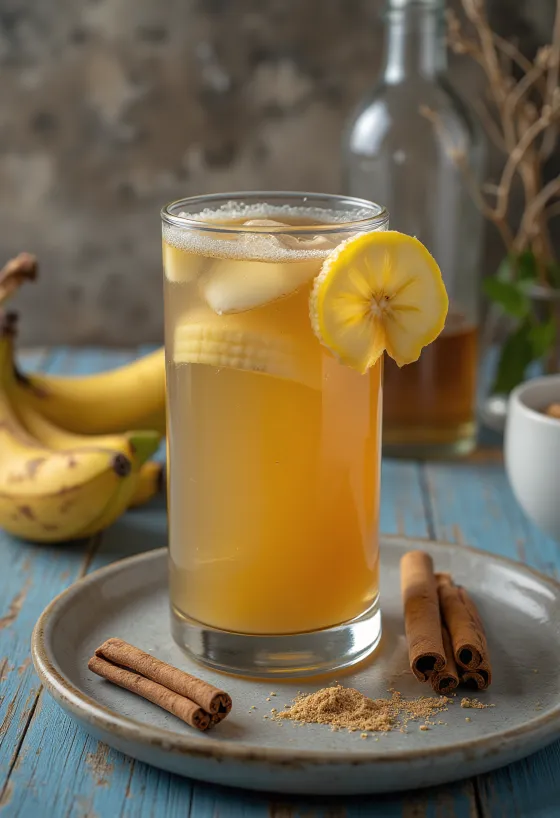 Hunangs- og bananasíder í glasi