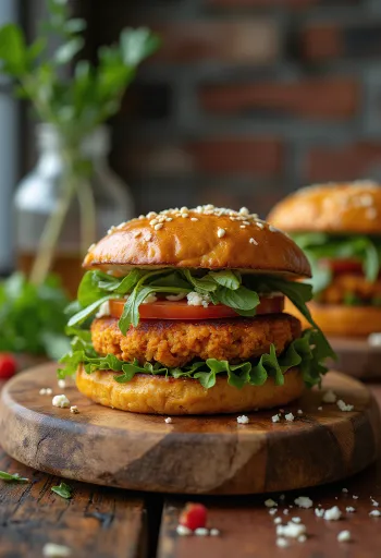 Sætkartöfluborgari borinn fram