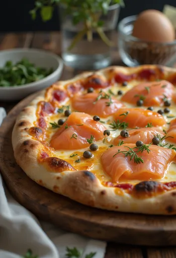 Dönsk pizza með reyktum laxi
