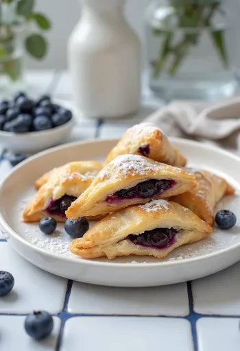 Bláberja-samosa bakað í smjördeigi