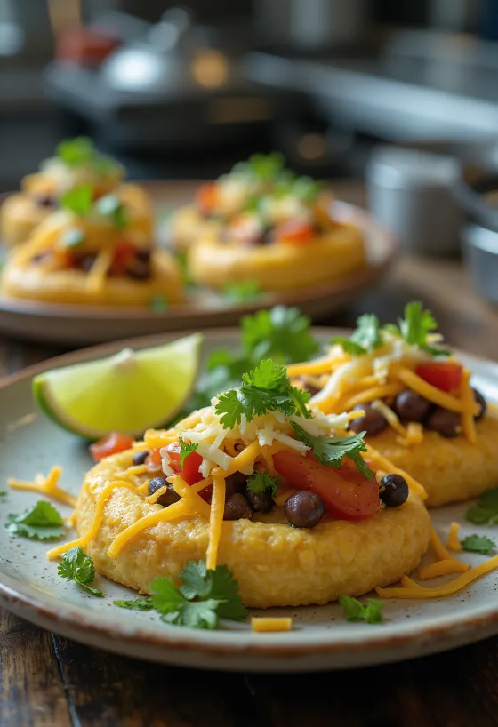 Ekta mexíkóskar sopes með osti og baunum