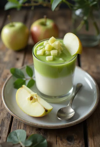 Grænepla panna cotta í glasi