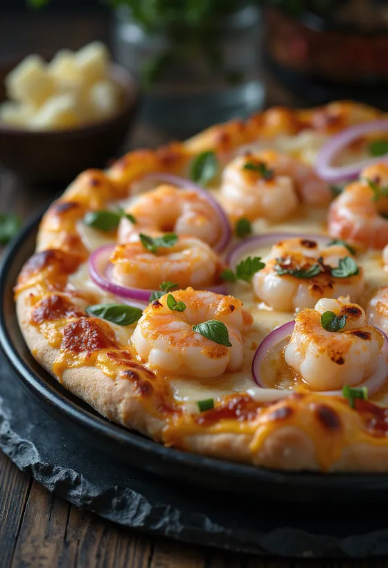 Sænsk pizza með rækjum