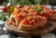 Vegan bruschetta með tómötum borin fram