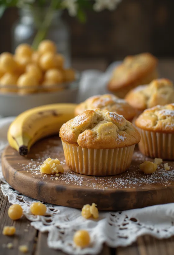 Bananabollakökur bornar fram