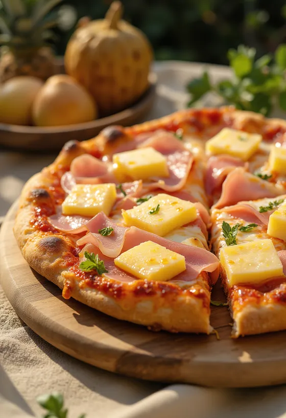 Hawaii pizza með skinku og ananas