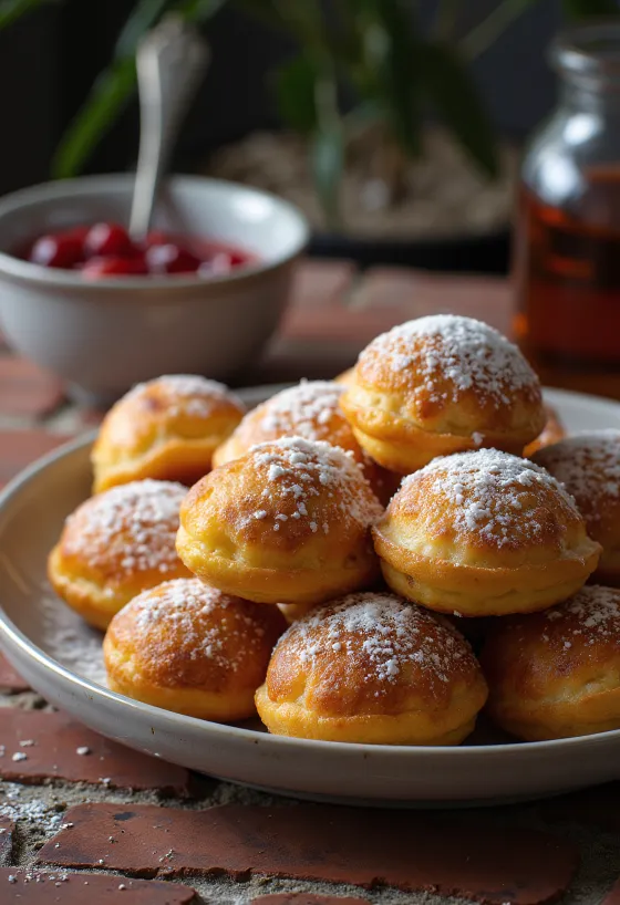 Æbleskiver danskar pönnukökukúlur nýbakaðar