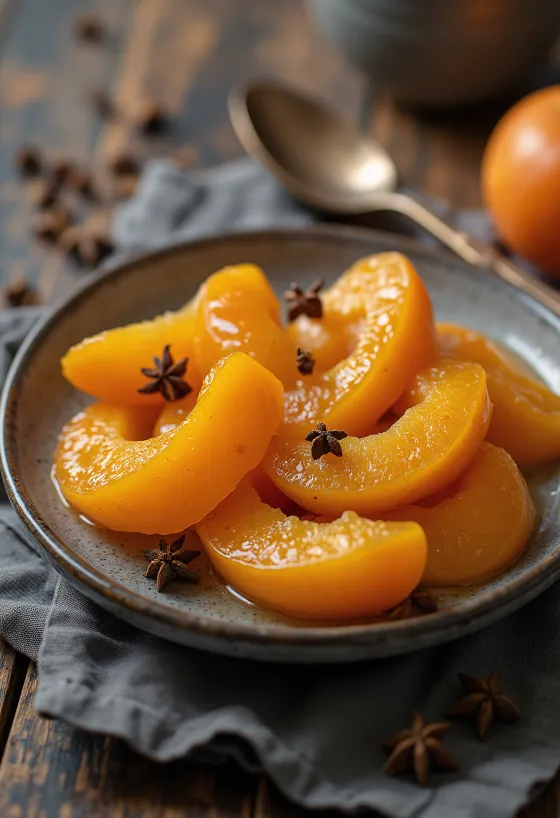 Sætsúrar persimmon-sneiðar í krukku