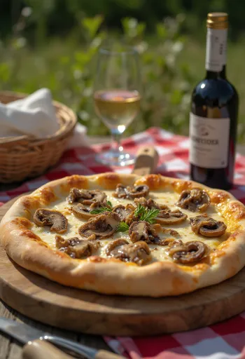 Úral pizza með kóngasveppum