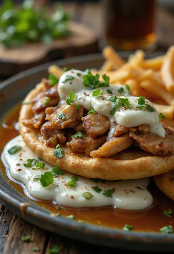 Blandað gyros í pítu með fersku tzatziki