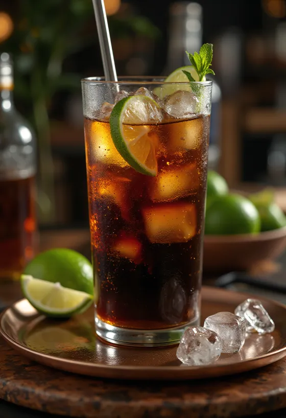 Cuba Libre kokteill borinn fram