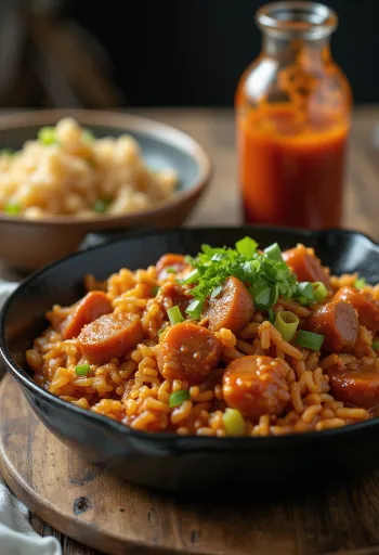 Jambalaya með nautakjöti, papriku og hrísgrjónum