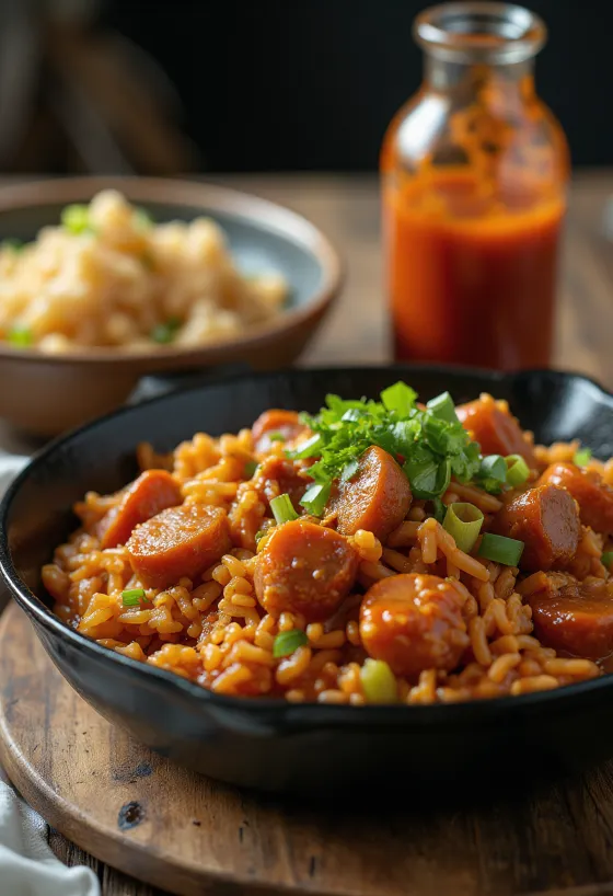 Jambalaya með nautakjöti, papriku og hrísgrjónum