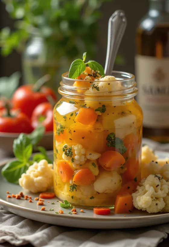 Sterk giardiniera borin fram
