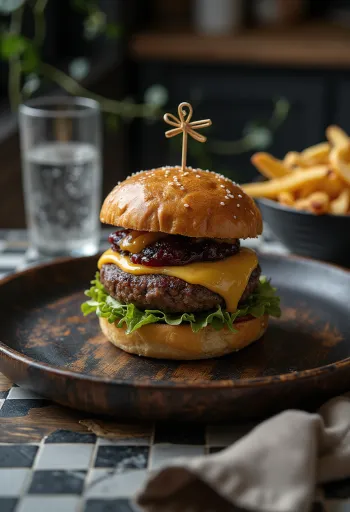 Gourmet borgari með gæsalifur og trillusveppum