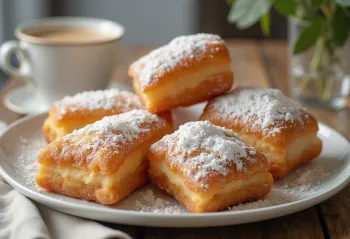 Djúpsteikt beignet með flórsykri