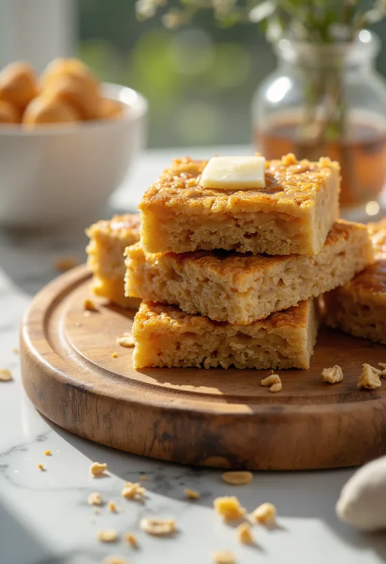 Flapjack haframjölsstykki borið fram