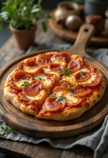 Tvöföld pepperoni pizza með extra salamí