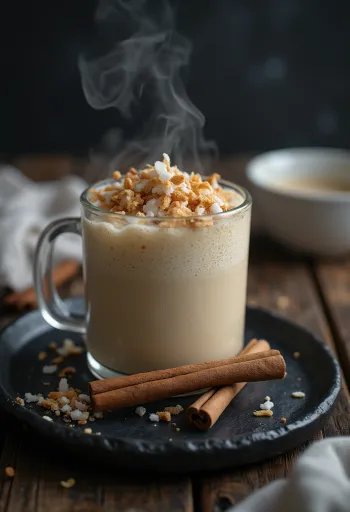 Kókossíder borinn fram í glasi