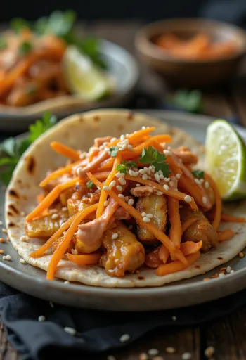 Fusion taco með kjúklingi og kimchi