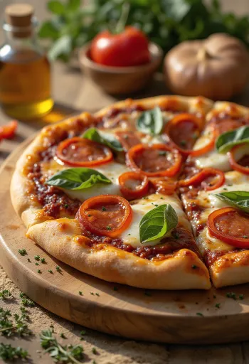 BBQ Diavola pizza borin fram