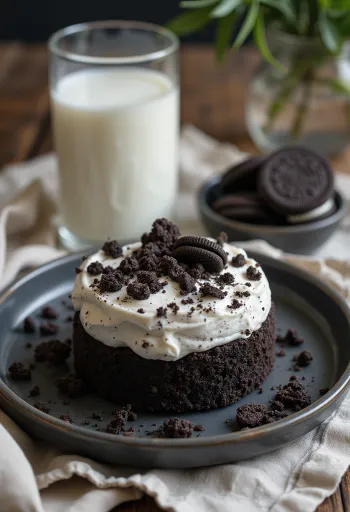 Vegan Oreo-kaka borin fram