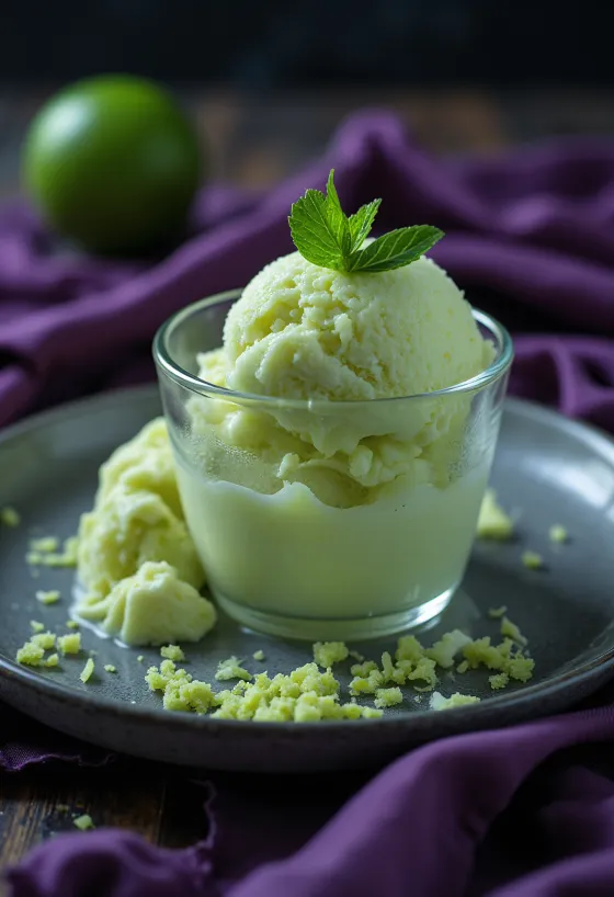 Límónuís borinn fram