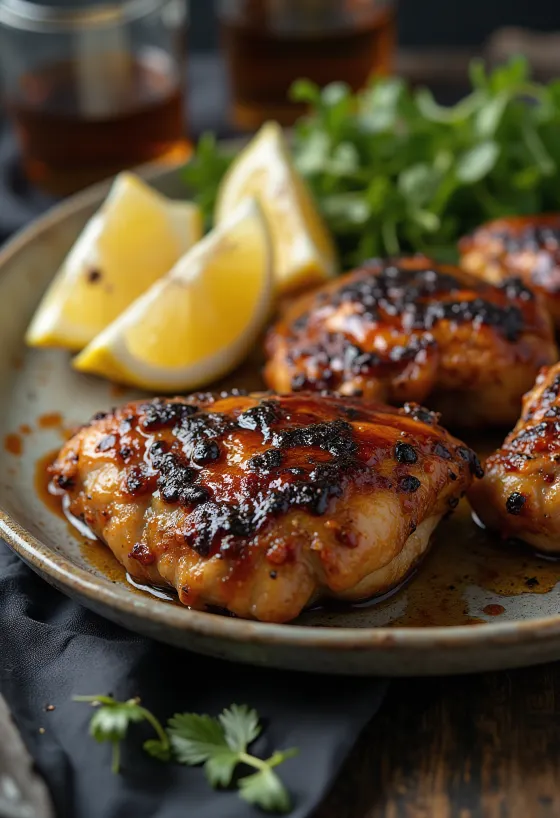 Reykt BBQ kjúklingalæri með stökku skinni
