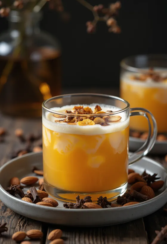 Negulnagla- og möndlupons í glasi