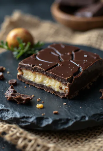 Túró Rudi með súkkulaðihjúp, borið fram kælt.