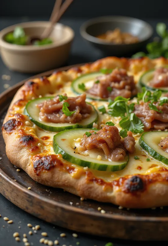 Peking Duck Pizza með kínverskri önd og hoisin sósu