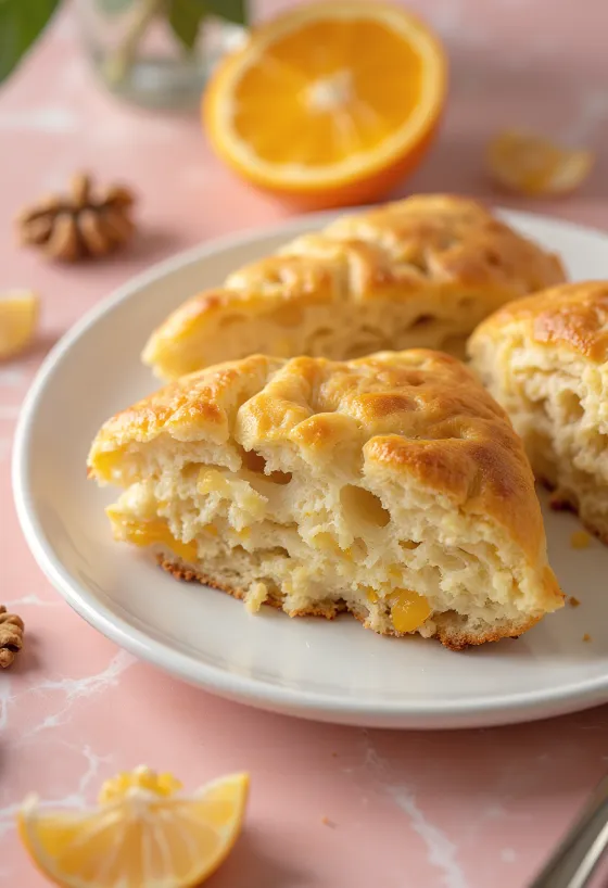 Appelsínu- og hnetubollur bornar fram