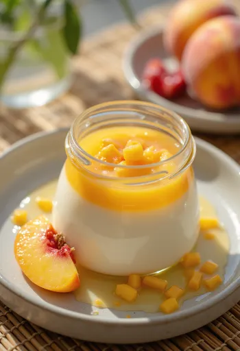 Panna Cotta með ferskiumauki í glasi