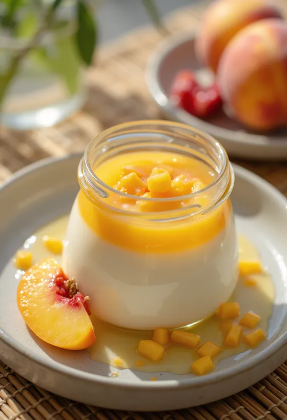 Panna Cotta með ferskiumauki í glasi