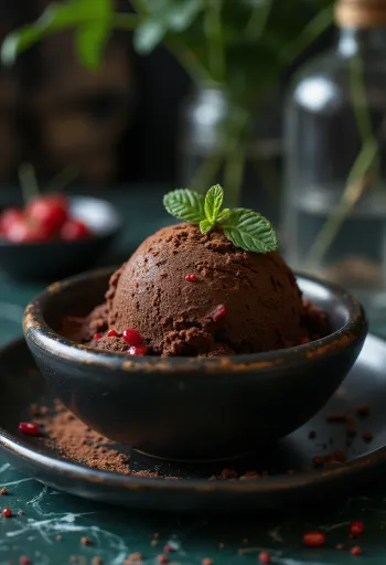 Chili og súkkulaðisorbet