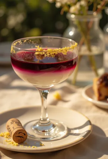 Panna Cotta með vínlhiaupi í glasi