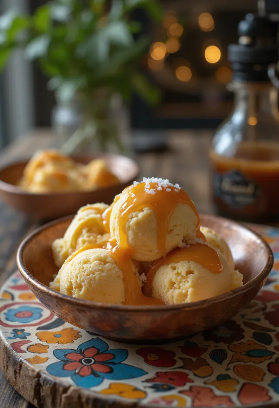 Karamelluís borinn fram í skál