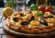 Frutti di Mare pizza með hvítlauksolíu