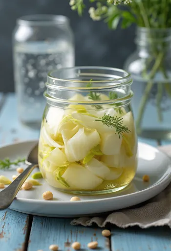 Sýrt fennikka í glerkrukku