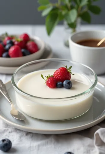 Sykurlaus panna cotta borin fram