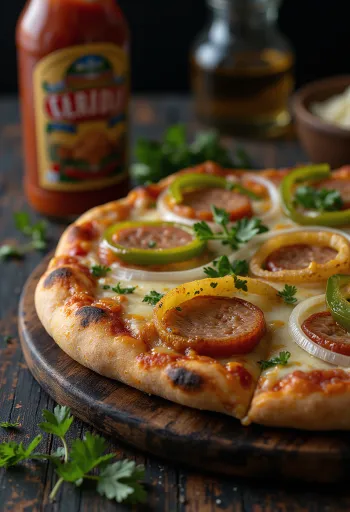 Pizza Carioca með brasilískum osti og reyktri pylsu