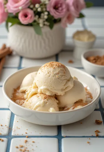 Rjómalagaður ís með kanil og rjómalíkjör