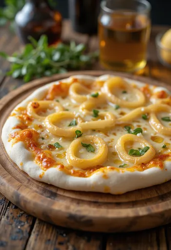 Pizza ai Cipollotti með vorlauk og osti