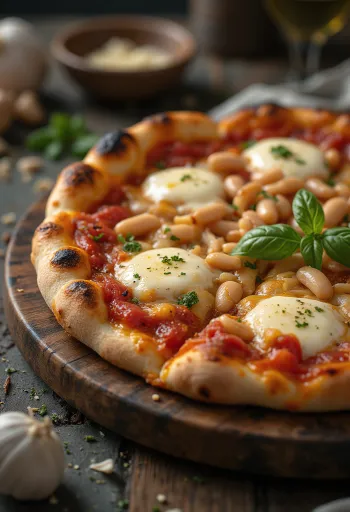 Pizza ai Fagioli með baunum og osti