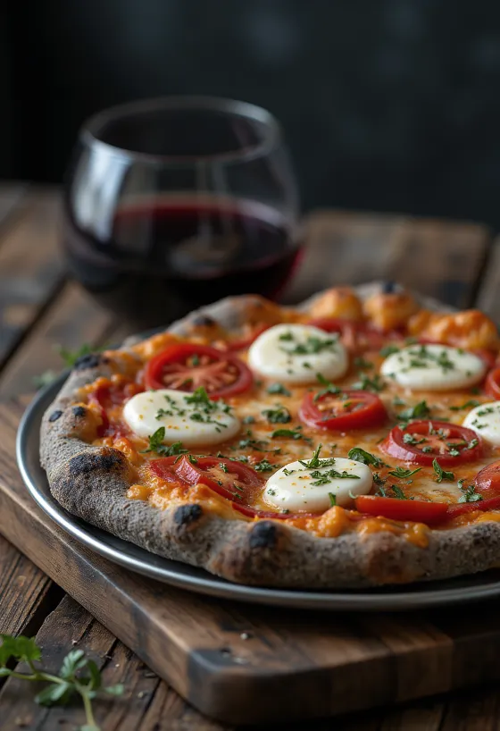 Pizza di Grano Arso úr brenndu korni og ítölskum ostum