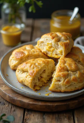 Bæversk sinneps scone borin fram